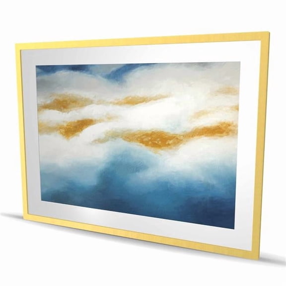 Begin Home Decor C1FM36483K4JDA 36 x 48 in. Abstract Clouds - White Framed Matted Print for Home Decor