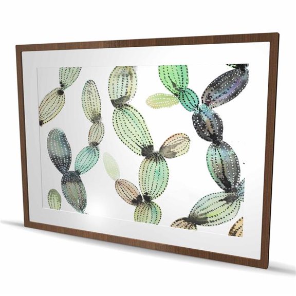 Begin Home Decor C1FM36485SLJDD 36 x 48 in. Cactus Pattern - Botanical Livingroom Framed Print for Decor