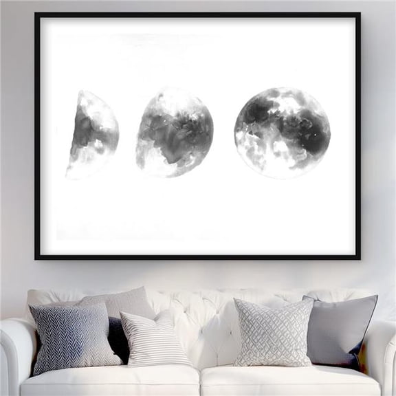 Begin Home Decor C1FM36485THU3M 36 x 48 in. Eclipse in Several Phases - Minimalist Satellite View Print