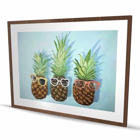 Begin Home Decor C1FM364861NJ2W 36 x 48 in. Summer Pineapples - Kitchen Food Matted Print for Home Decor