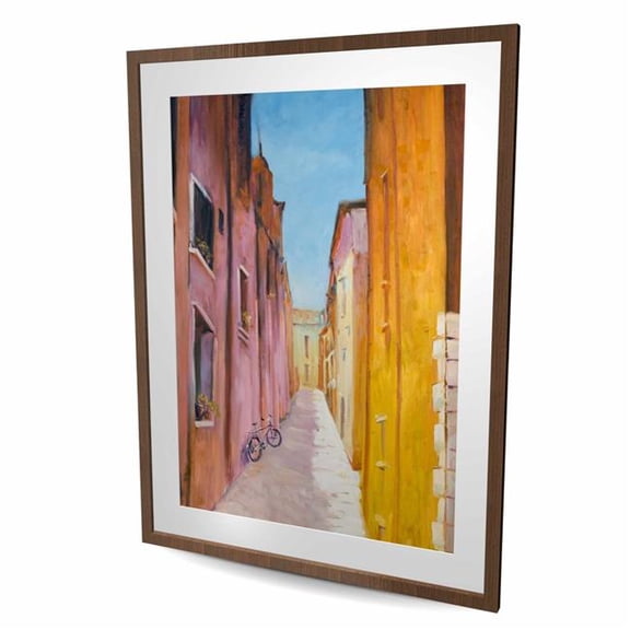 Begin Home Decor C1FM3648675G8E 36 x 48 in. Colorful Houses in Collioure - Framed Matted Print for Decor