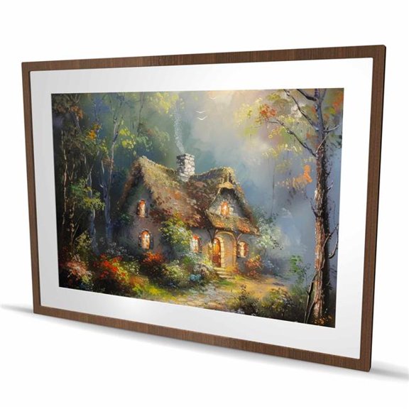 Begin Home Decor C1FM364867OU9P 36 x 48 in. Enchanted House - Beige Framed Matted Print for Home Decor