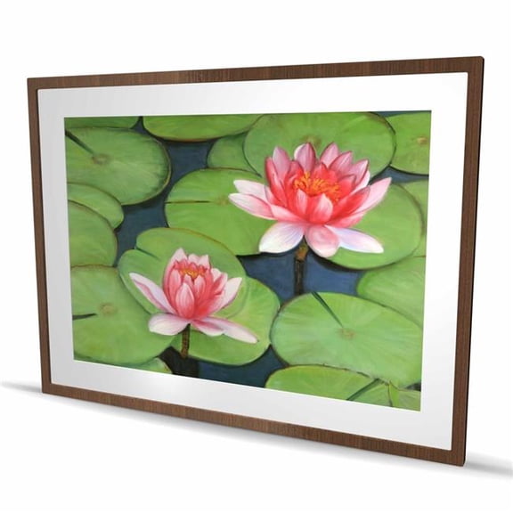 Begin Home Decor C1FM36486EHI0O 36 x 48 in. Lotus Flowers in A Swamp - Blue Flowers Framed Print Decor