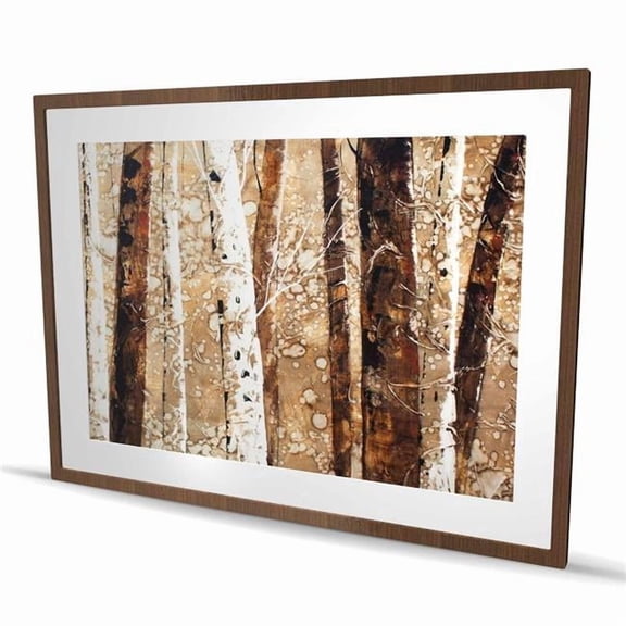 Begin Home Decor C1FM36486FR6C5 36 x 48 in. Tree Trunks - Rustic Framed Matted Print for Home Decor