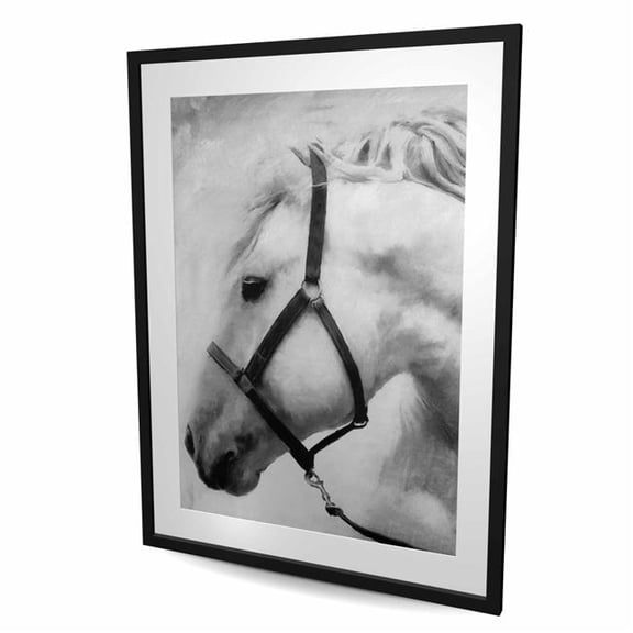 Begin Home Decor C1FM36486T93JQ 36 x 48 in. Darius the Horse - Framed Matted Print for Bedroom Decor