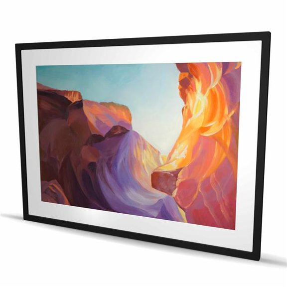 Begin Home Decor C1FM36488ZMXD1 36 x 48 in. Antelope Canyon - Blue Framed Matted Print for Home Decor