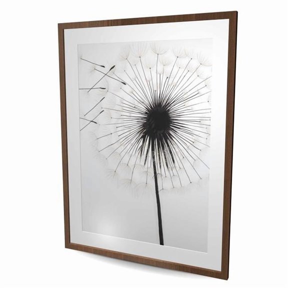 Begin Home Decor C1FM3648A9M0MM 36 x 48 in. Silhouette of Dandelion - Floral Bedroom Framed Print Decor
