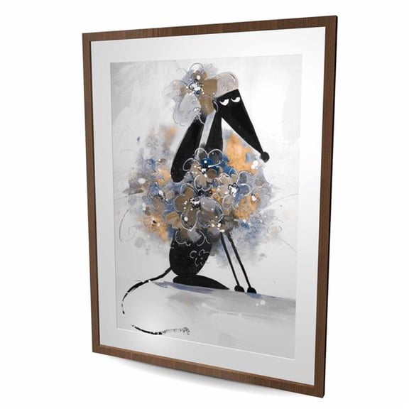 Begin Home Decor C1FM3648B0NF2H 36 x 48 in. Afghan Hound Dog Cartoon Print - Framed Matted Home Decor