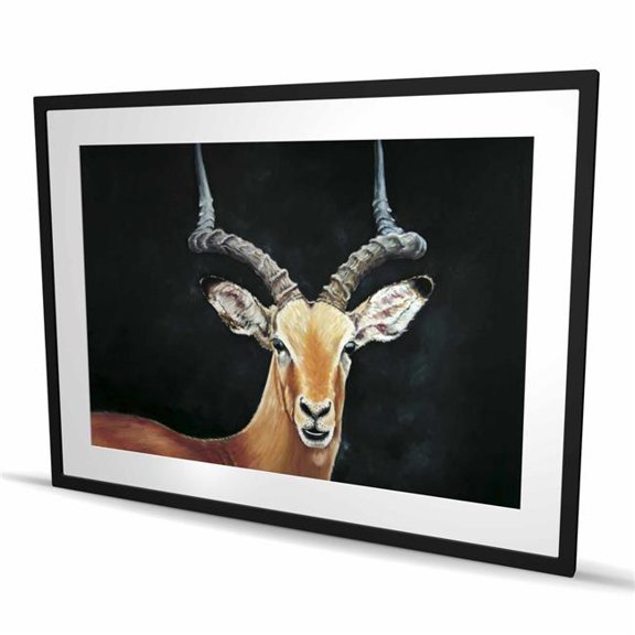 Begin Home Decor C1FM3648B3AV5U 36 x 48 in. Antelope Framed Matted Print - Brown Animals Home Decor