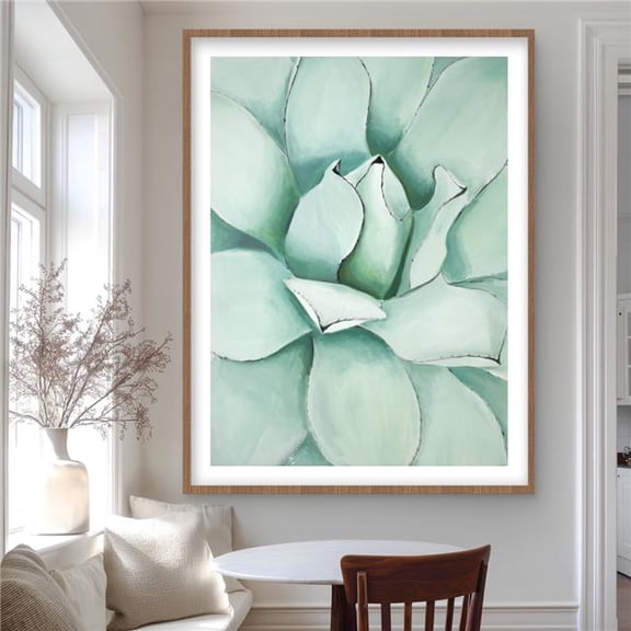 Begin Home Decor C1FM3648BCP0PZ 36 x 48 in. Succulent Closeup - Neo Mint Framed Print for Home Decor