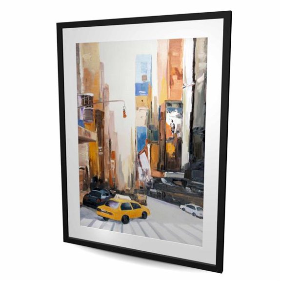 Begin Home Decor C1FM3648CS4Y8E 36 x 48 in. N-Y Early in the Morning - Beige Office Framed Print Decor