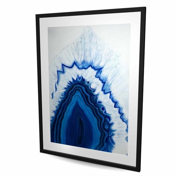 Begin Home Decor C1FM3648DAZHX9 36 x 48 in. Agate Geode Slice Print - White Framed Matted Home Decor