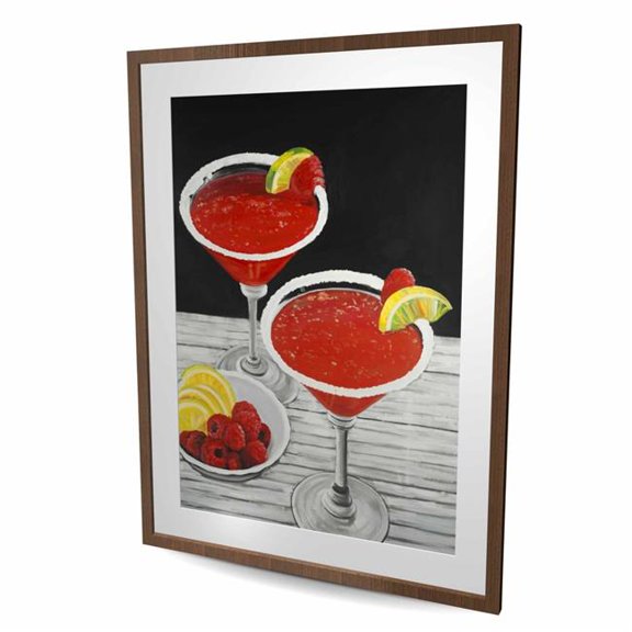Begin Home Decor C1FM3648F2PDUH 36 x 48 in. Two Cosmopolitan - Romantic Still Life Framed Print Decor