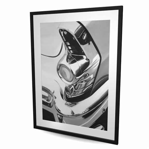 Begin Home Decor C1FM3648F9U108 36 x 48 in. Beautiful Chrome Car - Hobbies Man Cave Matted Print Decor