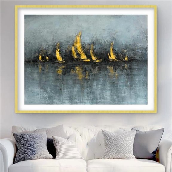 Begin Home Decor C1FM3648FMW6MQ 36 x 48 in. Set Sail - Abstract Bedroom Framed Matted Print - Home Decor
