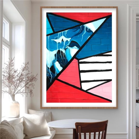 Begin Home Decor C1FM3648FUFV5Z 36 x 48 in. Diagonal Unity - Framed Matted Print for Bedroom Decor