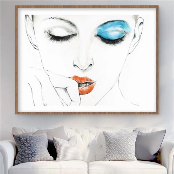 Begin Home Decor C1FM3648G961H8 36 x 48 in. Pure Style Blue Romantic Framed Matted Print for Home Decor