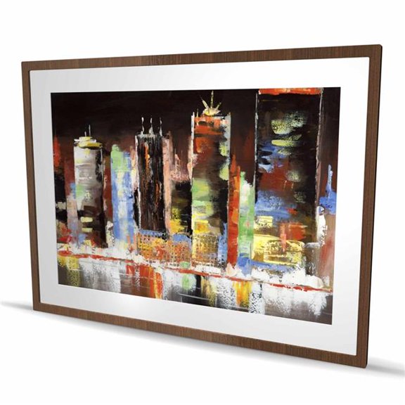 Begin Home Decor C1FM3648GMO3WV 36 x 48 in. Cityscape by Night - Industrial Framed Matted Print Decor