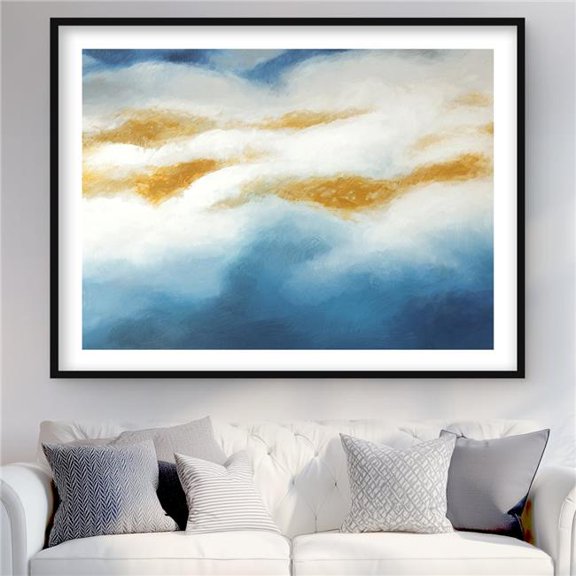 Begin Home Decor C1FM3648H3DW9D 36 x 48 in. Abstract Clouds - Contemporary Pattern Framed Matted Print