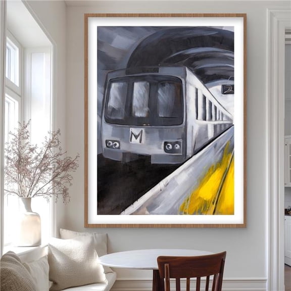 Begin Home Decor C1FM3648J8DNXS 36 x 48 in. Subway - Transportation Train Matted Print for Home Decor