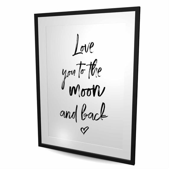 Begin Home Decor C1FM3648KYSGGZ 36 x 48 in. Love You to the Moon & Back - Black Astronomy Framed Print