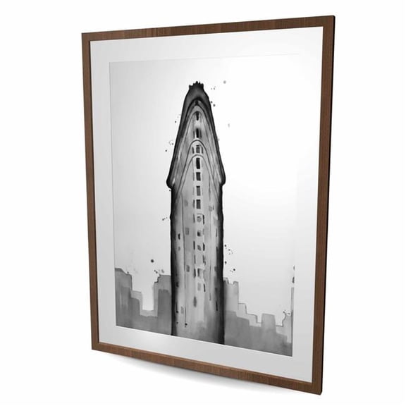Begin Home Decor C1FM3648LEAIPI 36 x 48 in. Flatiron Building - Cities Bedroom Framed Matted Print Decor