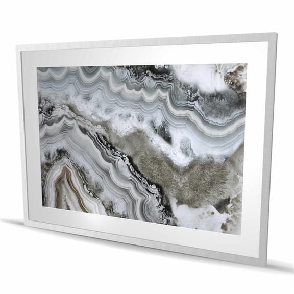 Begin Home Decor C1FM3648M9ZH6K 36 x 48 in. Abstract Geode Print - Brown Framed Matted Home Decor Art