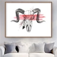 thumbnail image 1 of Begin Home Decor C1FM3648MQUAK8 36 x 48 in. Aries Skull with Feather - Scandinavian Framed Print Decor, 1 of 1