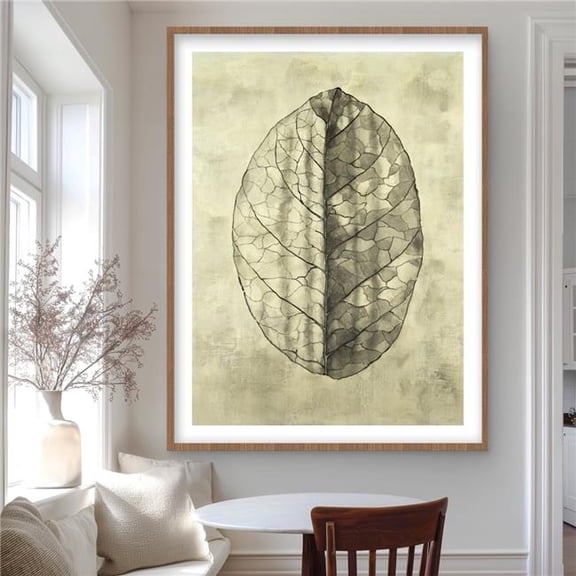 Begin Home Decor C1FM3648N1AWUX 36 x 48 in. Translucent - Hygge Beige Framed Matted Print for Home Decor