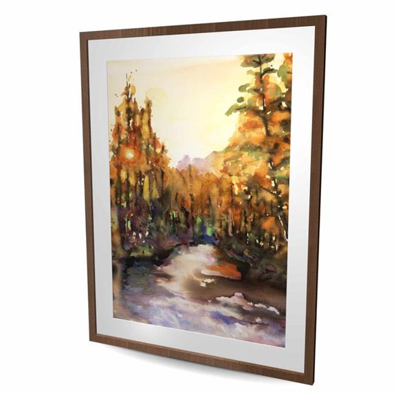 Begin Home Decor C1FM3648OTH3XT 36 x 48 in. Merced River Sea Bedroom Framed Matted Print - Home Decor