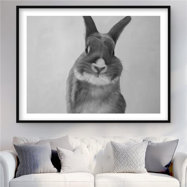 Begin Home Decor C1FM3648PCZMZB 36 x 48 in. Funny Gray Rabbit ...