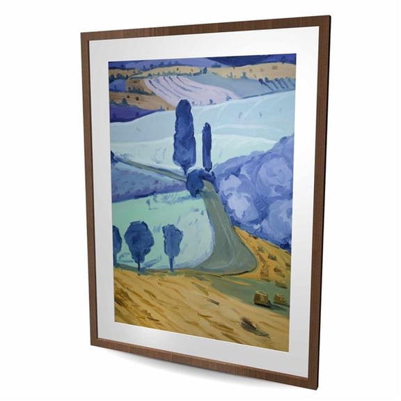 Begin Home Decor C1FM3648S1O99H 36 x 48 in. Tuscany Field - Neo Mint Travel & Maps Framed Print Decor