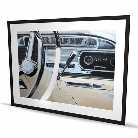 Begin Home Decor C1FM3648SOZ63C 36 x 48 in. 1950S Car Dashboard - Vintage Transportation Framed Print