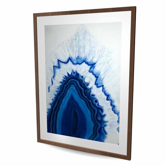 Begin Home Decor C1FM3648THC9CK 36 x 48 in. Agate Geode Slice - Blue Hyperrealist Framed Print for Decor