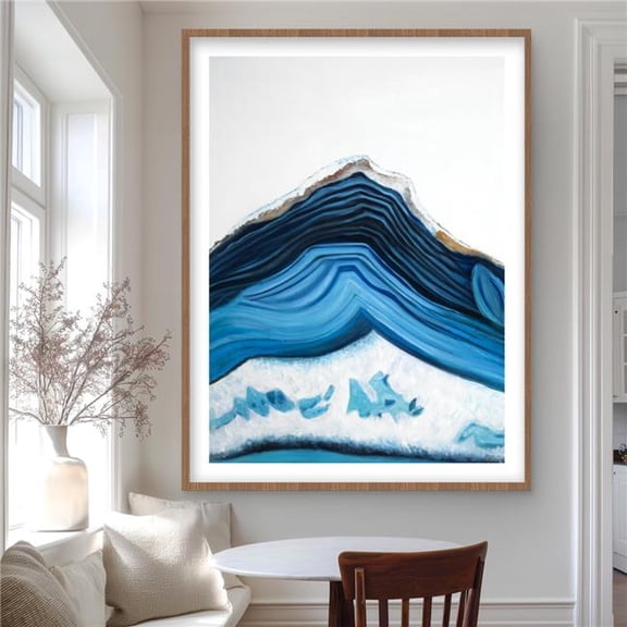 Begin Home Decor C1FM3648TZ91QZ 36 x 48 in. Blue Geode Profile - Minerals Hyperrealist Framed Print