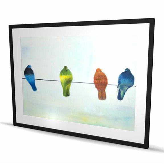 Begin Home Decor C1FM3648XF2JGC 36 x 48 in. Perched Abstract Birds - Contemporary Framed Print Wall Art for Decor