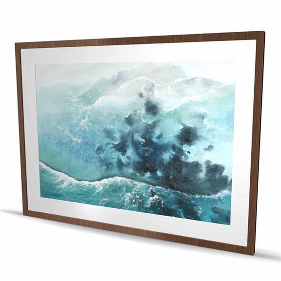 Begin Home Decor C1FM3648YONP5Y 36 x 48 in. Seaside of the Caribbean - White Sea Framed Matted Print