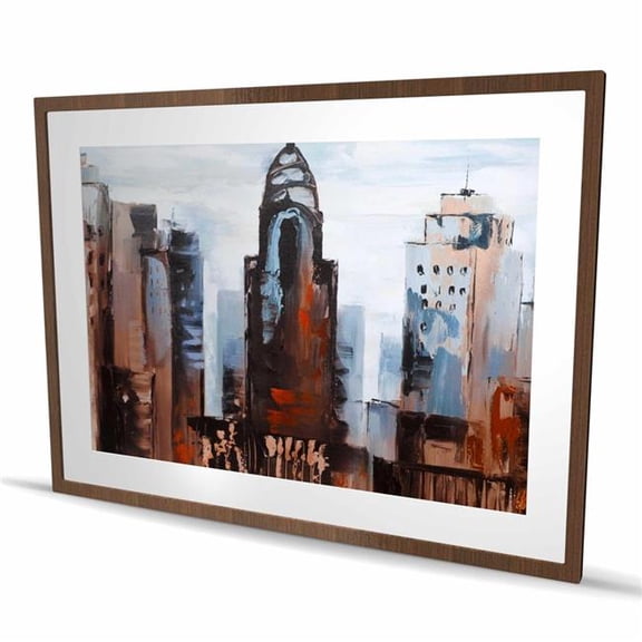 Begin Home Decor C1FM3648ZF9IYG 36 x 48 in. Sullen Day in the City - Contemporary Cities Framed Print