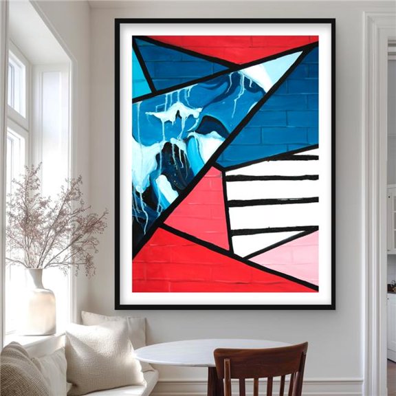Begin Home Decor C1FM3648ZJYFYR 36 x 48 in. Diagonal Unity - Framed Matted Print for Home Office Decor