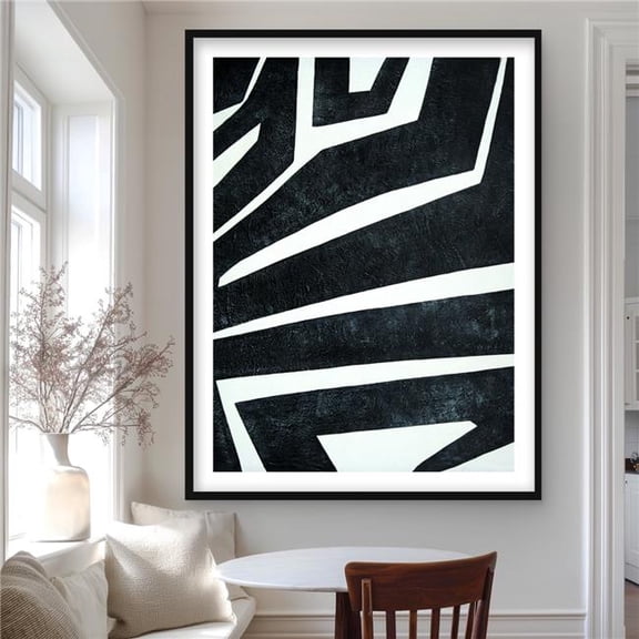 Begin Home Decor C1FM3648ZN2TBD 36 x 48 in. Labyrinth - Abstract Minimalist Framed Print Wall Art for Home Decor