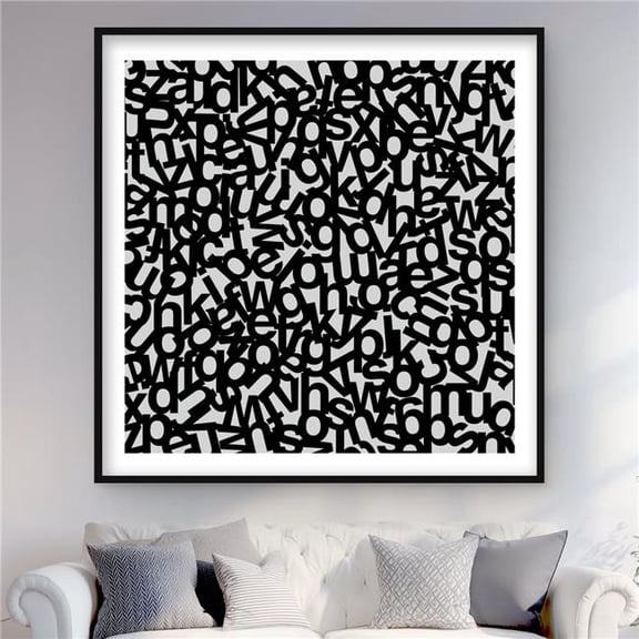 Begin Home Decor C1FM4848121NL9 48 x 48 in. Alphabet - Typo & Symbols Framed Print Wall Art for Home Decor