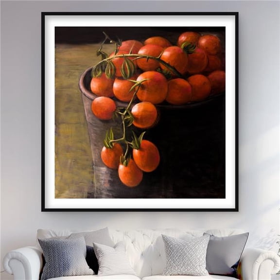 Begin Home Decor C1FM48481F777R 48 x 48 in. Bucket of Cherry Tomatoes - Object Kitchen Framed Print