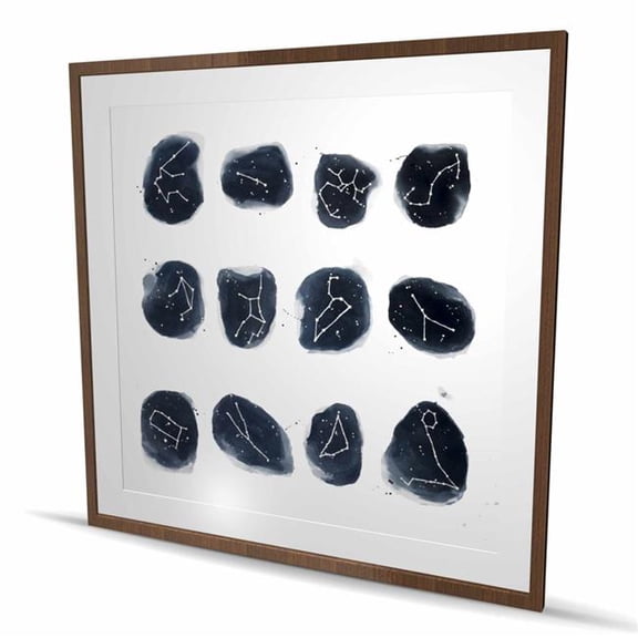 Begin Home Decor C1FM484827KP74 48 x 48 in. Constellations Framed Matted Print Wall Art - Earth & Galaxy Decor