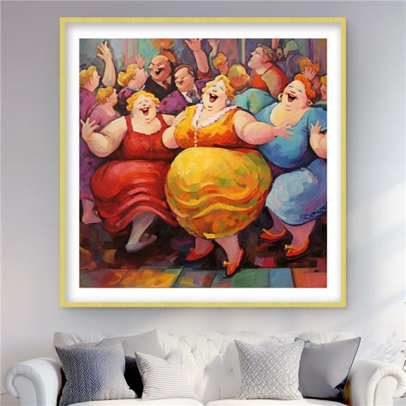 Begin Home Decor C1FM484834KU9S 48 x 48 in. Live Dance - Illustrative Musical Framed Matted Print Decor