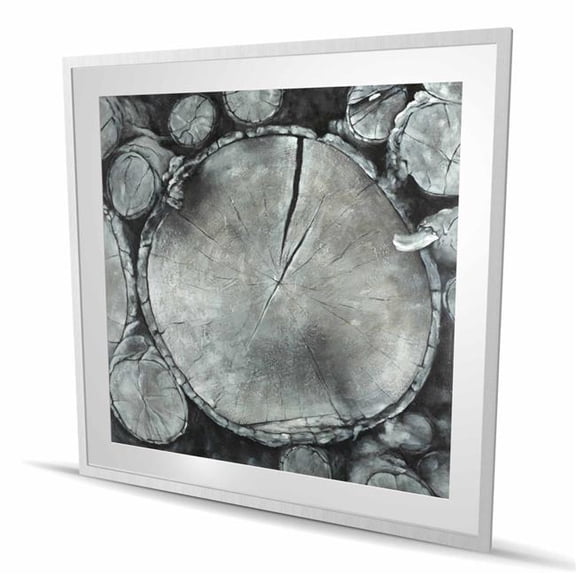 Begin Home Decor C1FM48484LFV9P 48 x 48 in. Stacked Wood Logs - Rustic Framed Print Wall Art for Home Decor