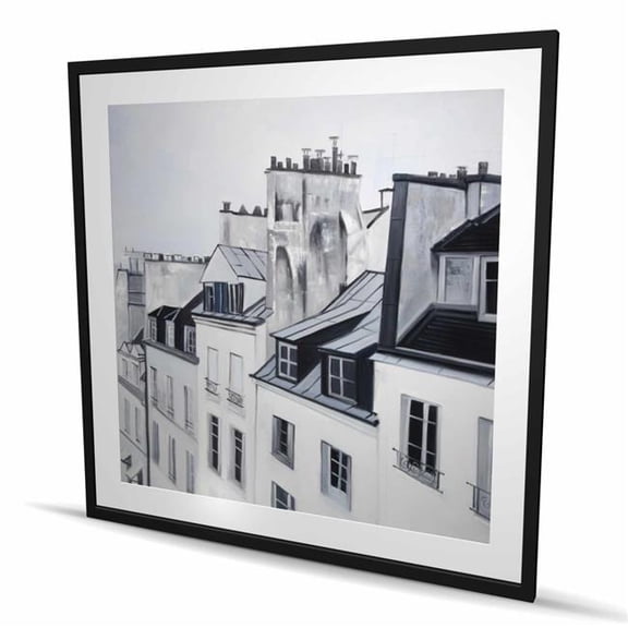 Begin Home Decor C1FM48487Q3CGS 48 x 48 in. Historical Buildings - Cities Building Framed Matted Print