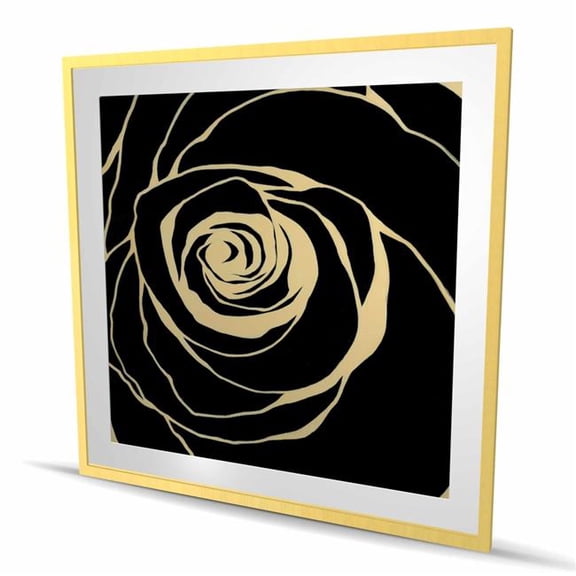 Begin Home Decor C1FM48487T7E11 48 x 48 in. Black Rose - Romantic Framed Matted Print Wall Art - Home Decor