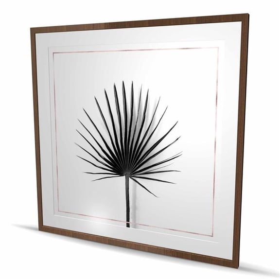 Begin Home Decor C1FM484882JEV4 48 x 48 in. Cabbage Palm Leaf with Rose Lines - Framed Botanical Print