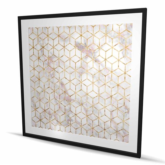 Begin Home Decor C1FM484886EL01 48 x 48 in. Symmetry - Bedroom Patterns Framed Matted Print Wall Art - Home Decor