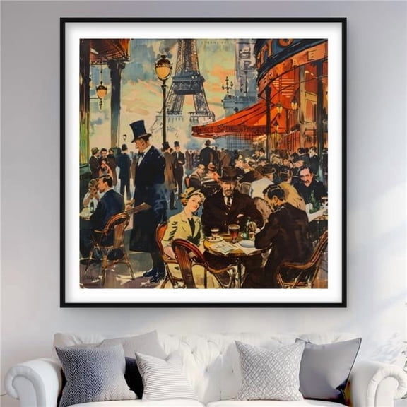 Begin Home Decor C1FM4848AXGYY6 48 x 48 in. Served - Gray Framed Matted Print for Elegant Home Decor